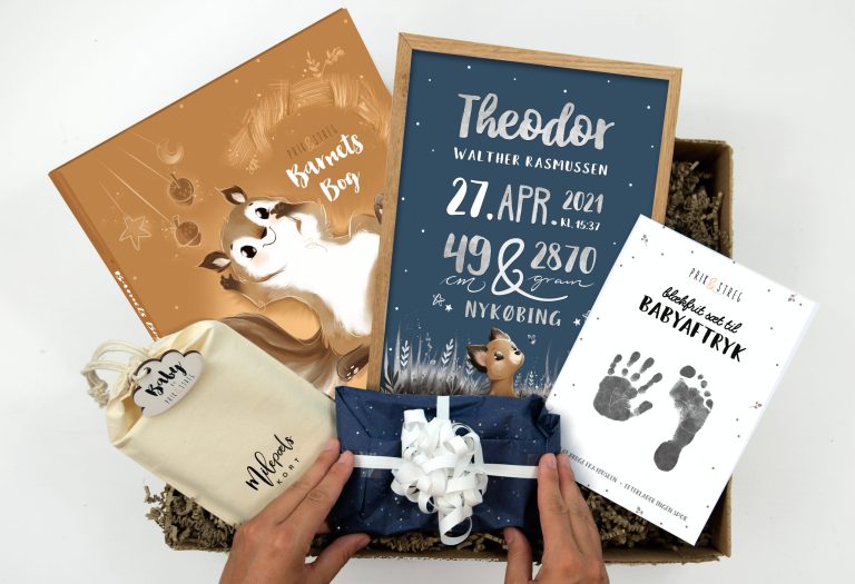 anmeldelse af PRIK & STREG aflangt billede babypakke