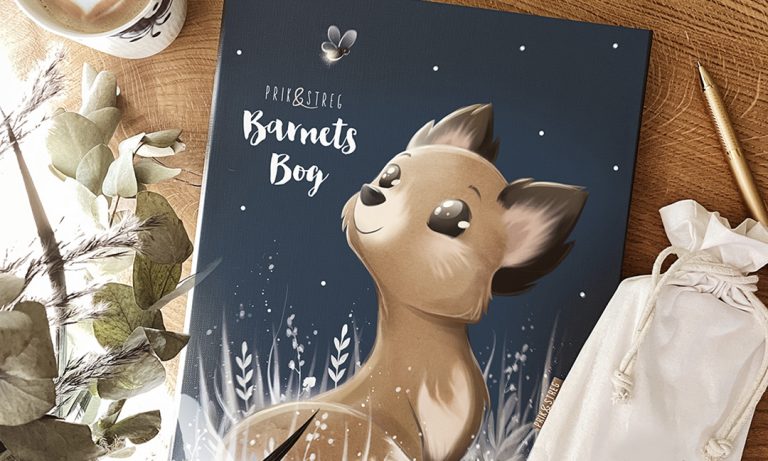 barnets bog ræv og milepælskort fra PRIK & STREG banner forside