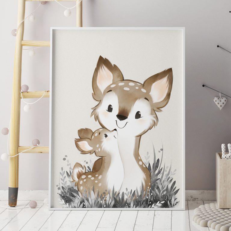 Kinderposter – Reh von Mini Misiu – Waldtiere