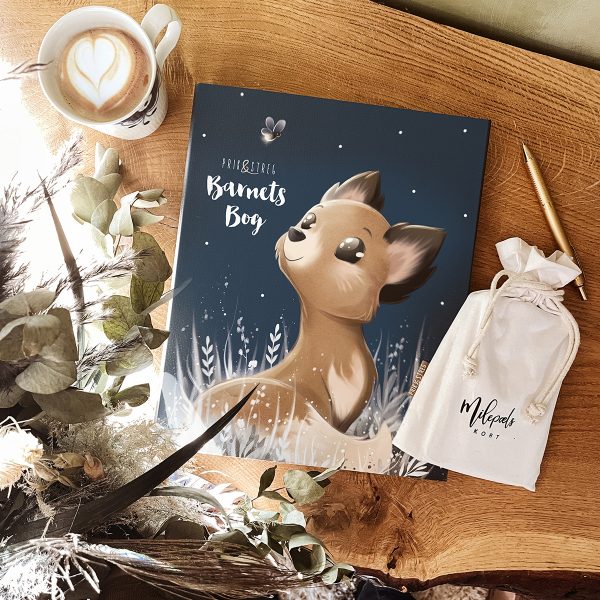 barnets bog ræv og milepælskort fra PRIK & STREG