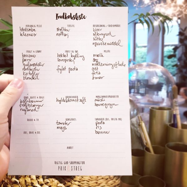 Indkøbsliste til gratis download