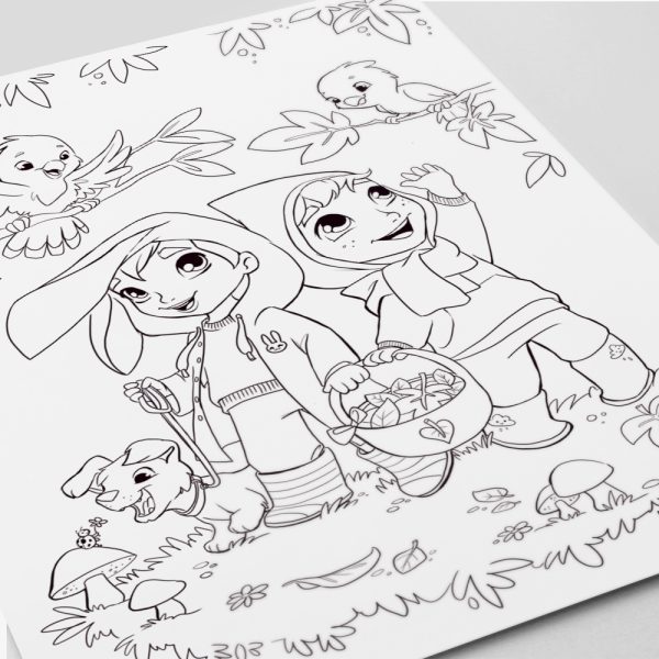 Børn gratis downloads malebogsside PRIK og STREG