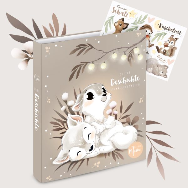 Erinnerungsalbum Babyalbum Wölfe MINI Misiu